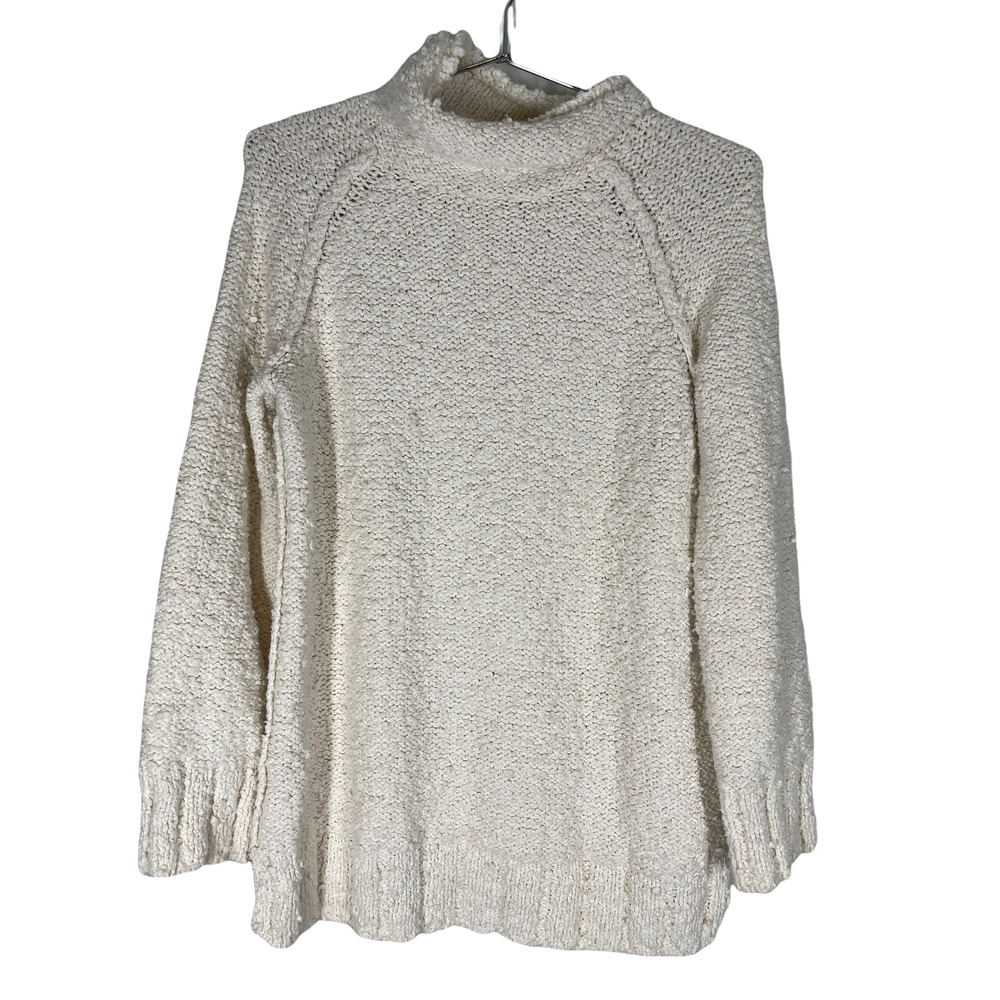 Moth Anthropologie Cream Nubby Mock Neck Juliette Chunky Sweater Small - Picture 2 of 7